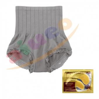 AIUEO - Munafie Slim Pant Celana Korset 75 Gram All Size - Abu-Abu Bundling Collagen Crystal Eye Mask - Masker Mata - 1 Pcs  