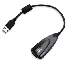 5HV2 USB to Virtual 7.1 Channel Audio Sound Card Adapter with China Chipset - (Black)