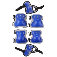 6pcs Kids Cycling Roller Skating Cycling Set Knee Elbow Wrist Protective Gear Pads Support Set 1051(Blue)(Export) - Intl