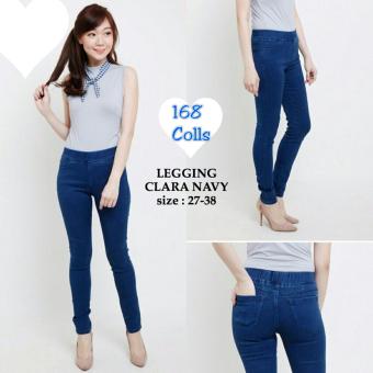 168 Collection Celana Big Clarissa Jeans Pant-Navy  