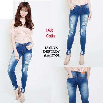 168 Collection Celana Reg Jacklyn Jeans Pant-Biru  