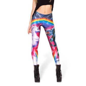 1pcs women leggings plus size Stamp rainbow Unicorn monster sexy tight Leggins  