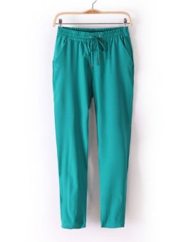 2015 Hot Sale Chiffon Pants Women Pants Casual Harem Pants Drawstring Elastic Waist Pants Plus Size Women Trousers S-XL Style 4  