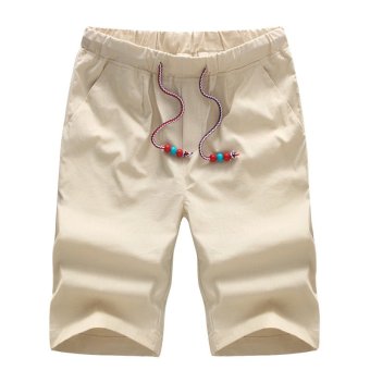 2016 Hot sale New design Mens Shorts Fashion Summer Solid Color Beach Shorts Men's Lesuire Casual Shorts Beige  