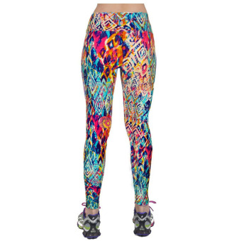 2016 New Arrival 12 Colors Women High Waist Fitness Sports Yoga Pants Floral Printed Elastic Stretch Running Gym Leggings Style 8 - intl  