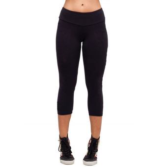 2016 Summer Fashion New Candy Color Women Sport Yoga Pants Capri Solid High Waist Zipper Calf Length Gym Fitness Leggings Black - intl  