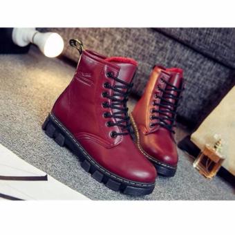2016 Winter New Martin Boots Women Plus Velvet Warm Boots Boots Fashion Boots(Red ) - intl  