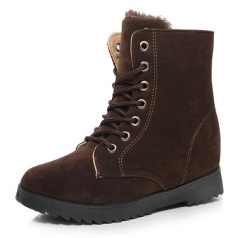 2016 Winter warm Add Suede Boots women suede leather fashion boots women (Brown) - intl  