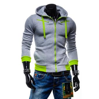 2017 Autumn Men Cardigan Hoodies Jacket Brand Fashion Wear Hoodies Men's Casual Slim Sport Hooded Zipper Hoodie (Light Grey) - intl  