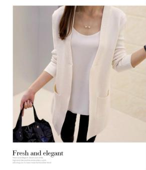 2017 Autumn Spring Women Sweater Cardigans Casual Warm Long Design Female Coat Cardigan Sweater Lady Mid-Length Knitted Outerwear??beige?? - intl  