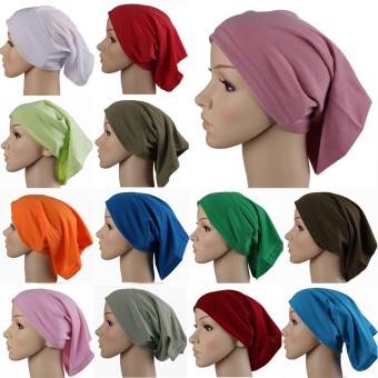 2017 Beautiful And Fitness Hijab Islamic Head Cover Muslim Hat Bonnet Caps Mini Ninja Underscarf Dark green - Intl - intl  