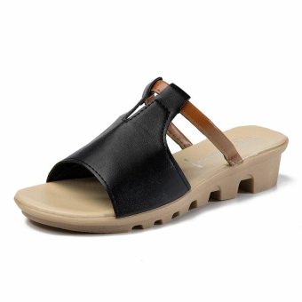 2017 Fashion Summer Women's Sandals Casual Mesh Breathable Shoes Woman Comfortable Wedges Sandals Lace Platform Sandalias(black) - intl  