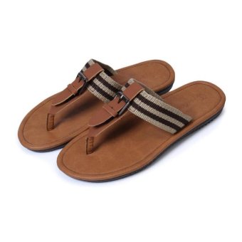 2017 Men Fashion Summer New Style Mules PU EVA PVC Flip Flops Skidproof Adult Slippers (Black, Blue, Brown, White) - intl  