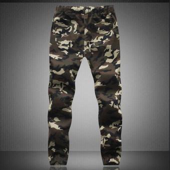 2017 Mens Jogger Autumn Pencil Harem Pants Men Camouflage Military Pants Loose Comfortable Cargo Trousers Camo Joggers 5XL(Green) - intl  