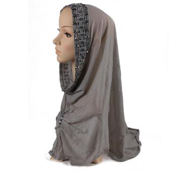 2017 Muslim Caps Silk Scarf Hijab Shawl Islamic Muslim Women's HeadScarf Silk Underscarf Hijab Cover Turban Pure Colour Bonnet (Intl)  