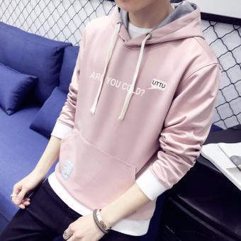 2017 New arrival top quality cotton hooded casual brand young men hoodies luxury male spring autumn winter fashion sweatshirts (Pink) - intl  