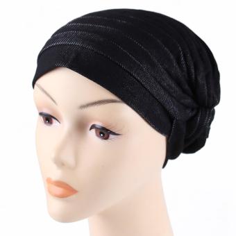 2017 New Fashion Pleated Women's Turban Muslim Caps Hijab Hats Scarf Headcover - intl  