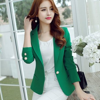 2017 New Fashion Women Blazers And Jackets New Long-sleeved Small Women Suit Version Slim Ladies Blazer XL(green) - intl  