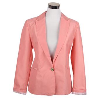 2017 New Hot Blazer Women Candy Color Jackets Suit Slim Ladies Blazers Work Wear Jacket L(pink) - intl  