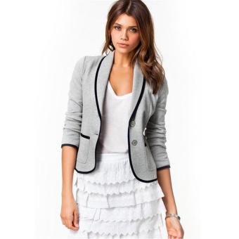 2017 New Spring Women Clothes Women Blazer Long Sleeve Women Blazer Single Breasted Fashion Casual Small Suit Basic Jacket XL(gray) - intl  