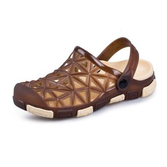 2017 New Summer Slippers Mules Clogs Lightly Beach Garden Shoes Man Slippers Clog Shoes Non-Slip Flip-flops On Sandals(brown) - intl  