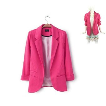 2017 New Women's Autumn Formal Slim Suit Coat 3/4 Sleeve Outwear Office Lady Business Blazer M(red) - intl  