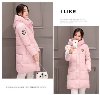 '2017 Women''s long Coat cotton parka hooded down jacket warm Outwear Pink - intl'  