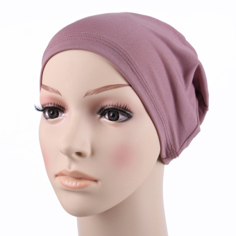 2017New Fashion Islamic Hijab Turban Headwrap Hijab Underscarf Caps Stretchy Muslin Ladies Bonnet Solid size - intl  