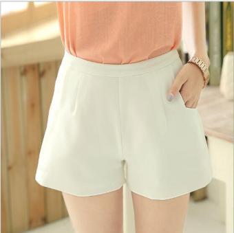 2NE1 High waist casual chiffon shorts female White - intl  