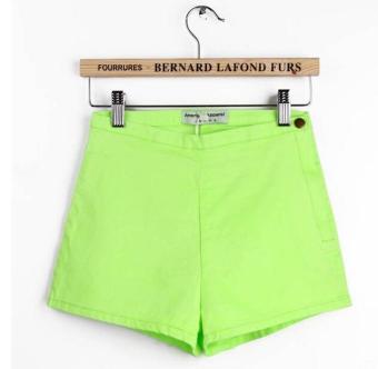 2NE1 Side waist zipper high waist shorts Fluorescent Green - intl  