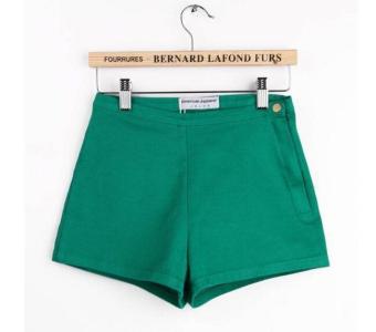 2NE1 Side waist zipper high waist shorts Green - intl  