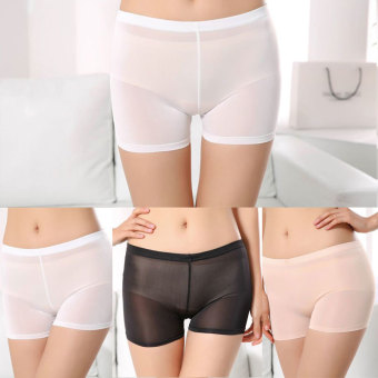 2pcs Fashion ice silk leggings flat safety, Ms. square pants(white) - intl  