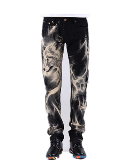 3D Colored Wolves Printing New Men Slim Jeans - intl  