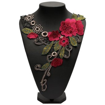 3D Flower Floral Guipure Collar Lace Trim Embroidered Neck Applique Sewing Craft - intl  