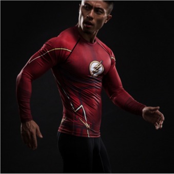 3D Printed T-shirts Men Raglan Long Sleeve Flash Cosplay Costume Slim Fit Gym Clothing - Intl  