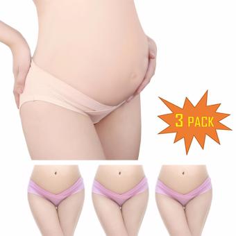 3Pcs Pregnancy Maternity Underwear Pregnant Panties WomenUnder the Bump Maternity Underwear(pink color) - intl  