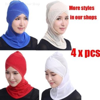 (4 pcs)Muslim Headscarf  Muslim Lace Hijab Women Inner Cap 01 - intl  