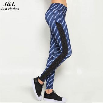 4 Styes New Women Push-up Sporting Leggings Print Fashion Patchwork Elastic Skinny Fitness Leggings Sporting Clothing For Women (Blue) - intl  