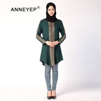 677 # Muslim women's large yards long shirt(green) - intl  