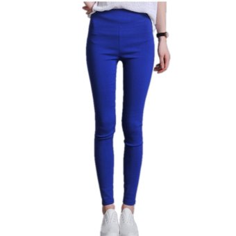 7 Color 2017 New Fashion High Waist Sexy Women Leggings Plus Size S-3XL Candy Color Elastic Casual Slim Fitness Pencil Pants XL(Blue) - intl  