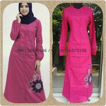 Abaya dannis motif bunga [pink]  