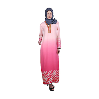 Accent Festive Rahma Long Dress - Ombre Pink Cream  
