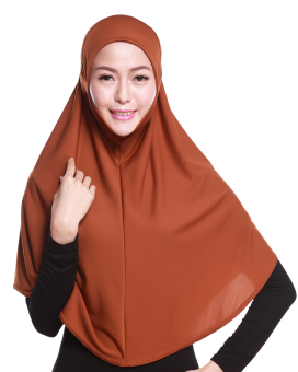 Agapeon Muslim Hijab Tudung Cotton&Linen Brown  