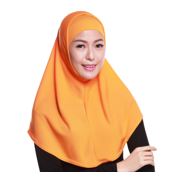 Agapeon Muslim Two piece Hijab Tudung Cotton&Linen Orange  