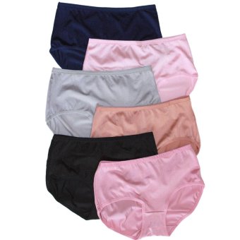 Aily Celana Dalam Wanita Soft Satin Lembut Set 6pcs - 8818 - Multicolor  