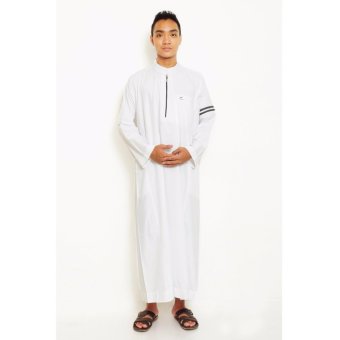 Al-Isra Jubah Nabawi Pakaian Gamis Pria Muslim (Putih)  