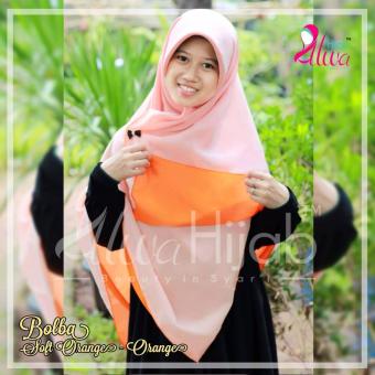 Alwa Hijab Jilbab Segi Empat Bolak Balik Premium Bergaransi - Soft Orange - Orange  