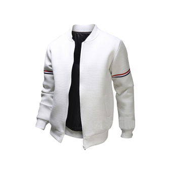 Amart Leisure Baseball Jacket Fashion Stripe Coat Mens Slim Jacket  