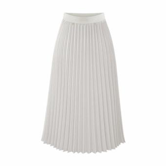Amart Spring Fashion Women's Chiffon Skirt Pleated Chiffon Elastic Middle Waist Long All-match Skirts - intl  