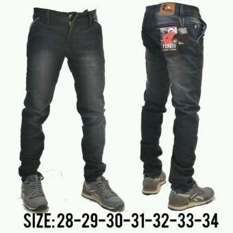 AN Celana Jeans Panjang Pria Skinny Saku Bobok Hight Quality [Black Wosh]  